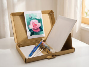 粉紅玫瑰油畫創作材料組 Pink Rosé - Complete Oil Painting Kit