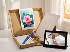【微時光系列】宣藝術油畫創作材料組＋線上課──粉紅玫瑰 Micro Time Online Oil Painting Class & Creation Kit - Pink Roses