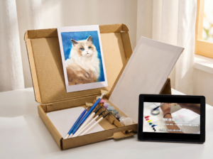 【微時光系列】宣藝術油畫創作材料組＋線上課──萌寵咪咪 Micro Time Online Oil Painting Class & Creation Kit - Kitty